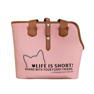 时尚斜跨猫包户外携带猫狗外出单肩简约轻便大容量透气露头宠物包