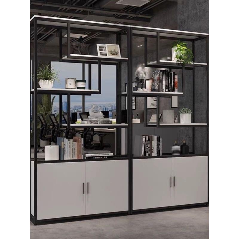 fc工业风隔断置物架铁艺玄关柜客厅落地花架办公室简约展示屏风书