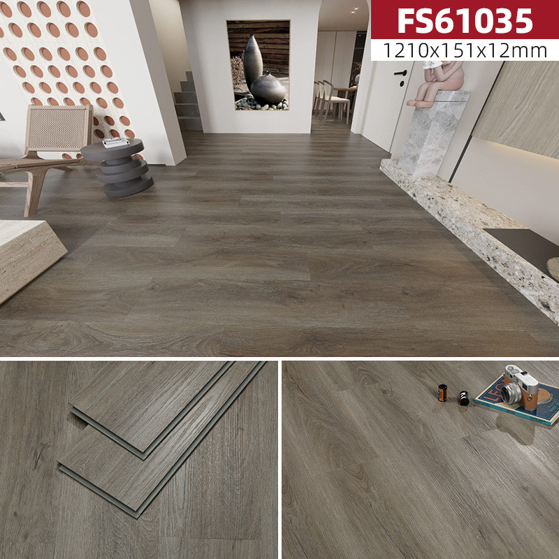spc石塑锁扣地板12mm防滑加厚pvc仿木纹地板防水毫米耐磨防霉地板