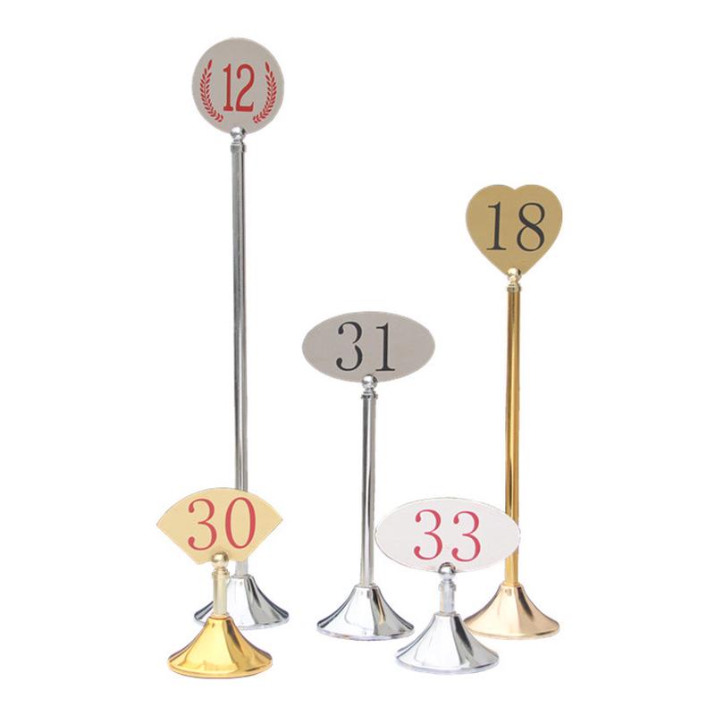 金色底座牌婚礼桌卡席位卡牌不锈钢台双面数字酒台婚宴桌水牌号码