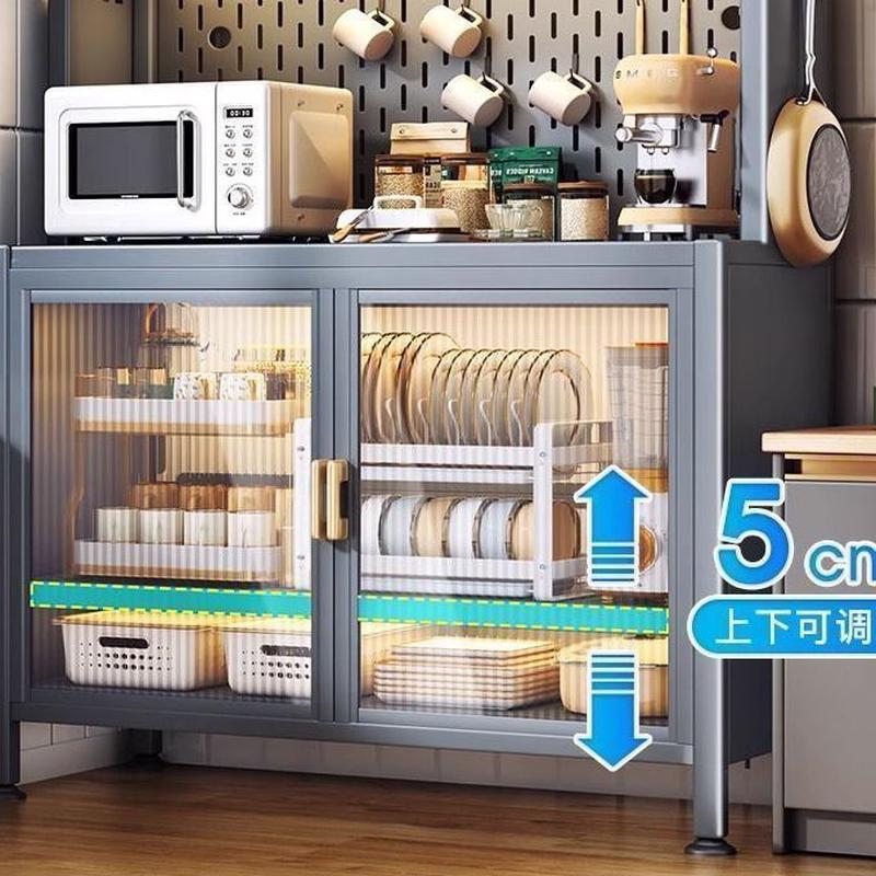 新款一米二餐边柜厨房置物架客厅多层餐桌橱柜储物柜带轮收纳柜