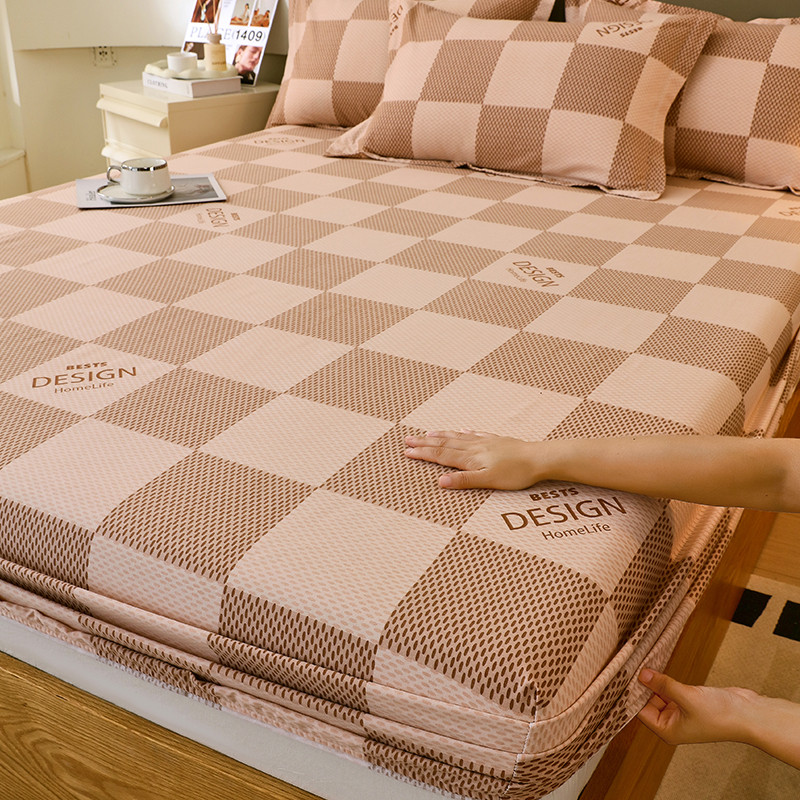 2024新加厚卡通磨毛床笠单件床罩否100床垫保护套全棉保暖防尘套