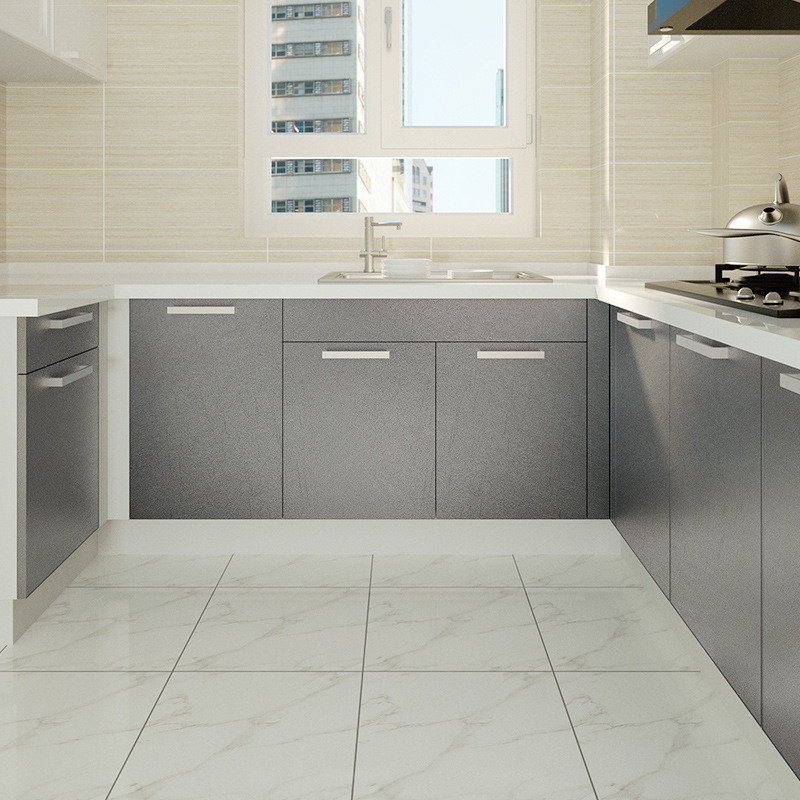 jw银灰色仿不锈钢贴纸自粘金属厨台面翻新橱柜展柜即时贴防水房贴