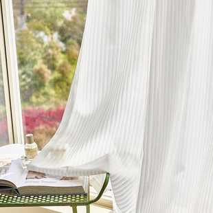 金蝉窗帘新款透光不透人绍兴阳台高密防刮卧室窗纱客厅窗帘