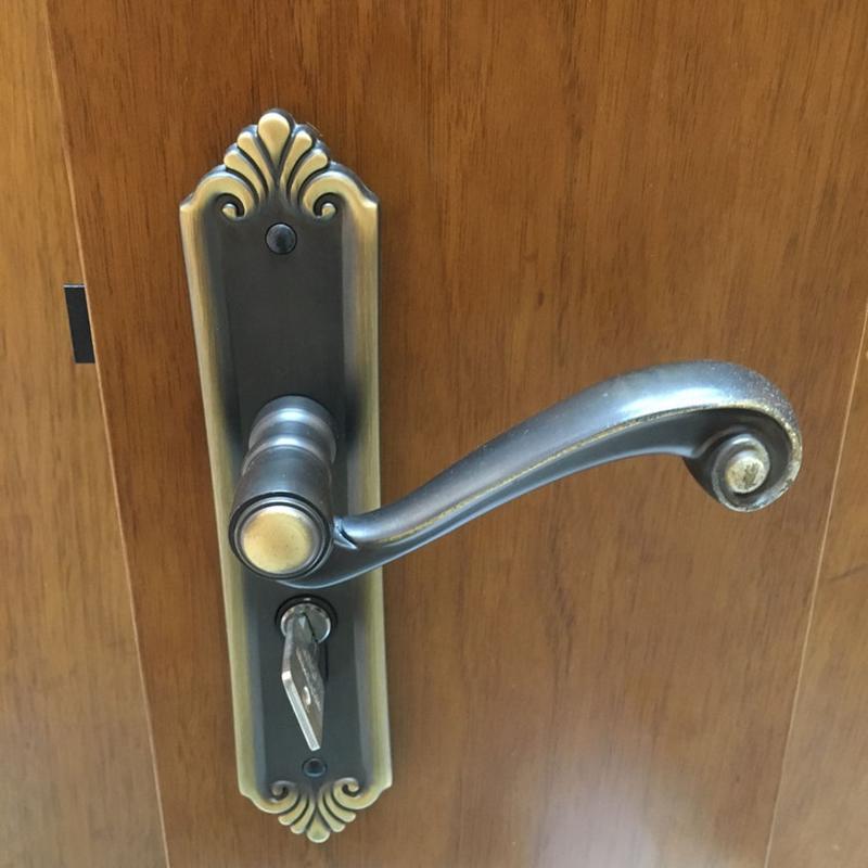 门锁美式黑色木门锁简室内卧室防盗欧式门把手通用锁具房门锁静音