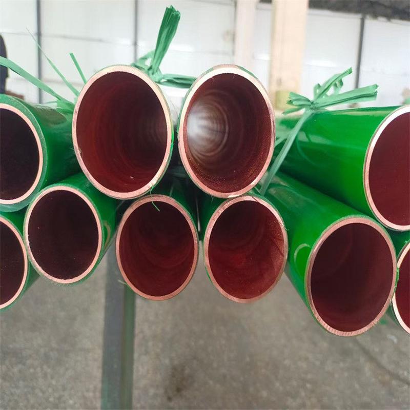 空调制冷包塑紫铜管tp2pvc紫铜盘管紫铜直管6mm-54mm覆塑铜管