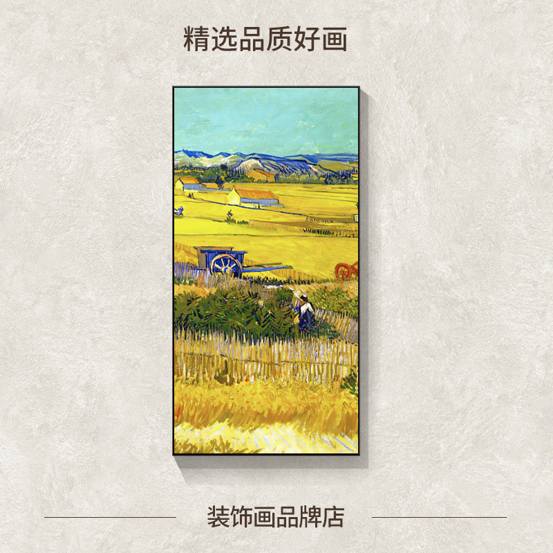 梵高客厅玄关装饰壁画现代走廊油画轻奢入户名画过道抽象艺术挂画