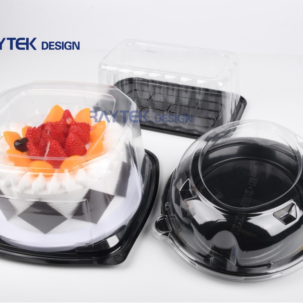 烘焙蛋糕包装盒高端塑料生日蛋糕盒带底托包装空盒透明蛋糕盒68寸