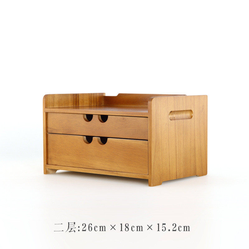 民艺日式木质桌面实木收纳盒抽屉式MY-005～3