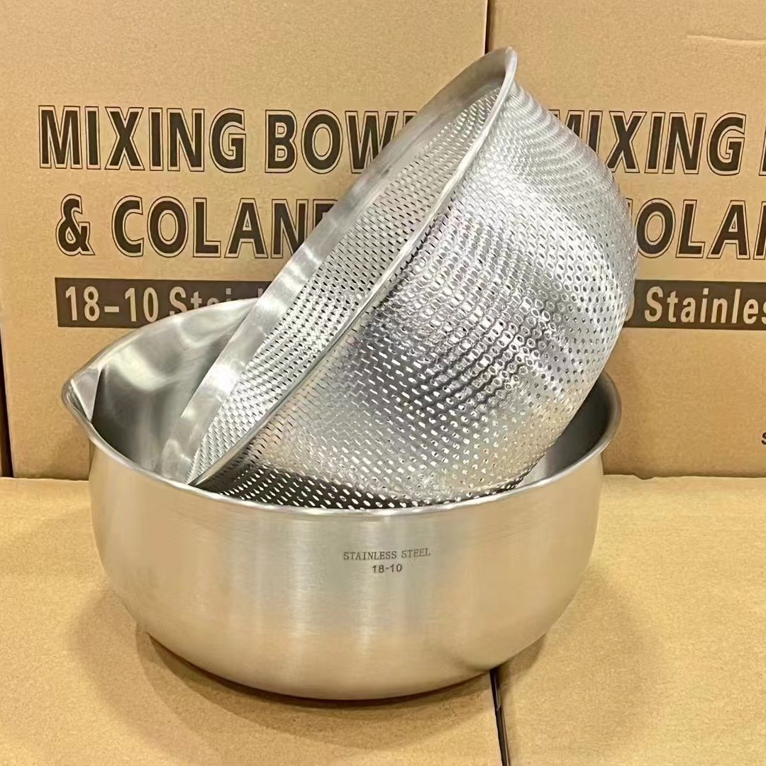 水果自留款】316不锈钢沥水篮洗菜盆双层厨房漏盆【盆滤水淘米篮