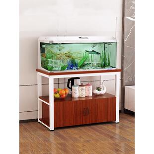 60鱼缸底柜实木底座承重地柜柜子铁艺水族箱架子铝合金封闭