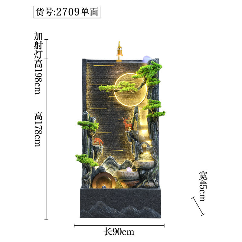 双面景观水景假山喷泉循环流水墙庭院水幕墙客厅鱼池屏风造景摆件
