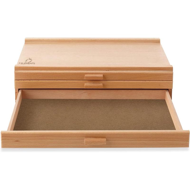 定制抽屉式多层木质储物箱蜡笔记号笔收纳盒定做素描铅笔整理木盒