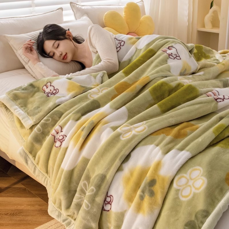 拉学生宿舍毛毯冬季加厚加绒午睡毯子床单家用舍尔被子珊瑚法兰绒