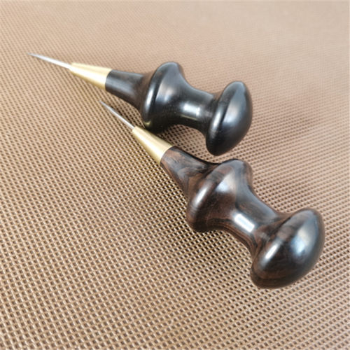 圆锥针手工工具皮革圆工具圆孔黑檀木柄通孔针穿孔器锋利皮革用具