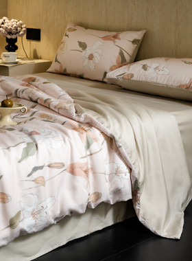 丨与玫瑰安娜60支进口莱赛尔纤维四件套夏季冰凉卡通碎花in