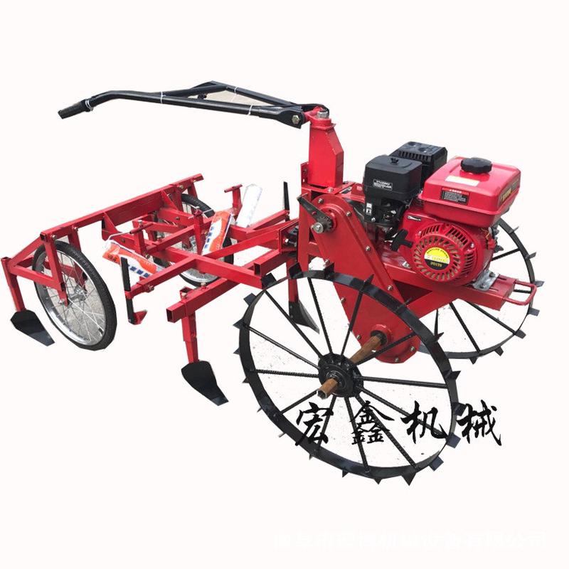 热销单黄秋葵两行花生精播机四轮拖拉机播种铺地膜机垄播种机
