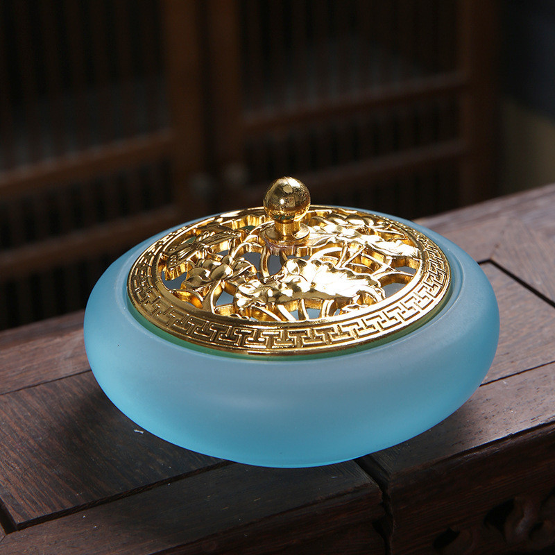 琉璃香炉家用室内香薰炉盘香炉香道套装工具打香篆篆盖打香蝴蝶炉