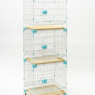 泊艺设计折叠卡扣狗笼方刚特大型犬猫咪小型犬叠放跑笼展示