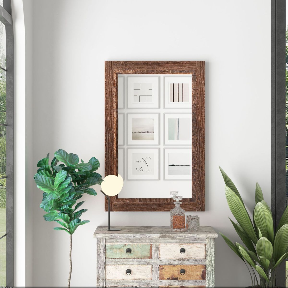 梓洋工厂直销木质边框北欧浴室镜轻奢化妆镜穿衣镜批发