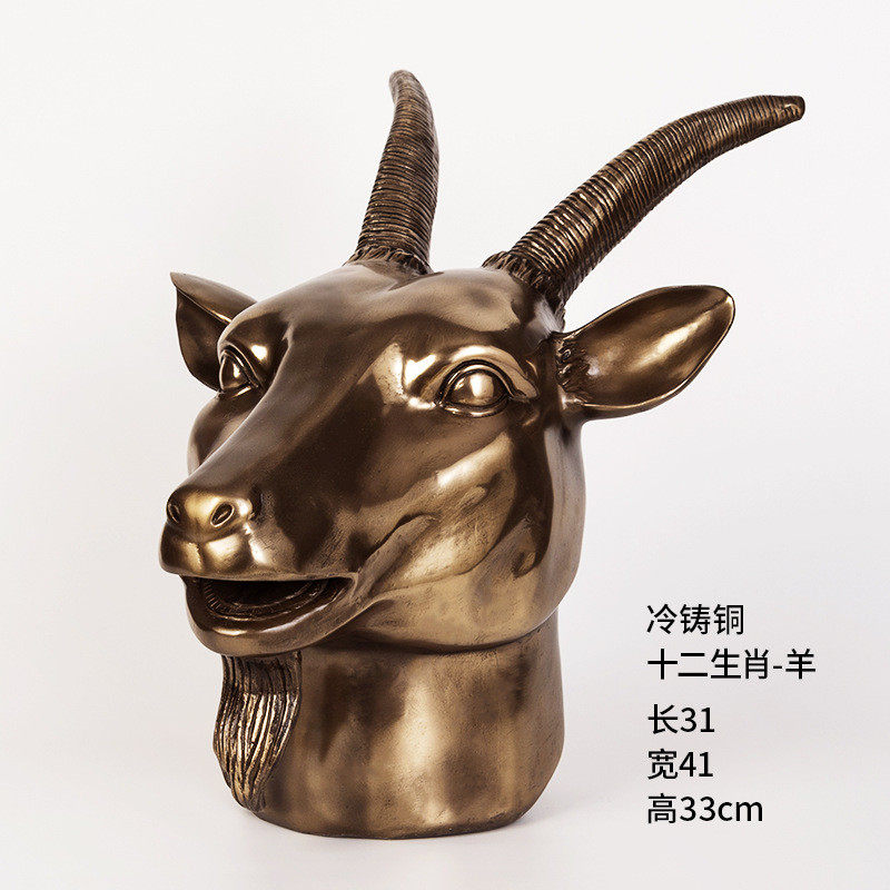 益方家居酒店兽首冷铸铜工艺品办公室开业乔迁十二生肖装饰品