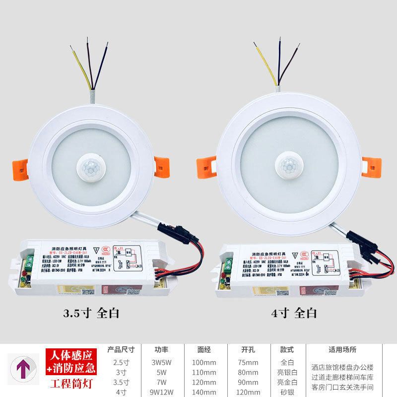 消防应急筒灯应急灯过道走廊感应应急指示灯