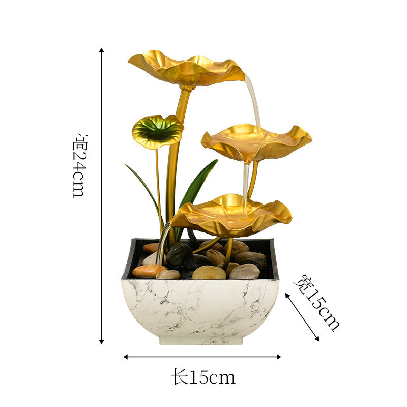 homedecor流水摆件小喷泉铁艺景办公客厅装饰电视柜旁景观工艺品