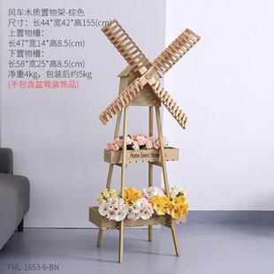 q683推车木质花车花架置物架花店橱窗装饰陈列展架多功能复古田园