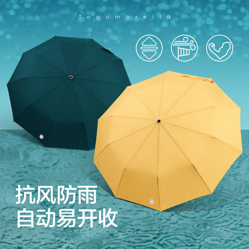 Topumbrella加大号加固加厚防抗风自动折叠伞日系双人
