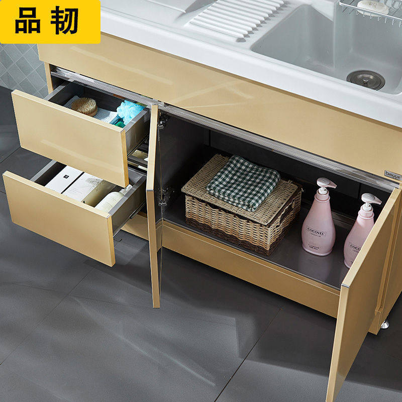 一体洗衣柜阳台柜洗衣台盆家用洗衣池洗衣槽不锈钢柜浴室柜带搓板,家装主材,浴室柜组合,淘宝优惠券,粉丝福利购,淘宝优惠卷