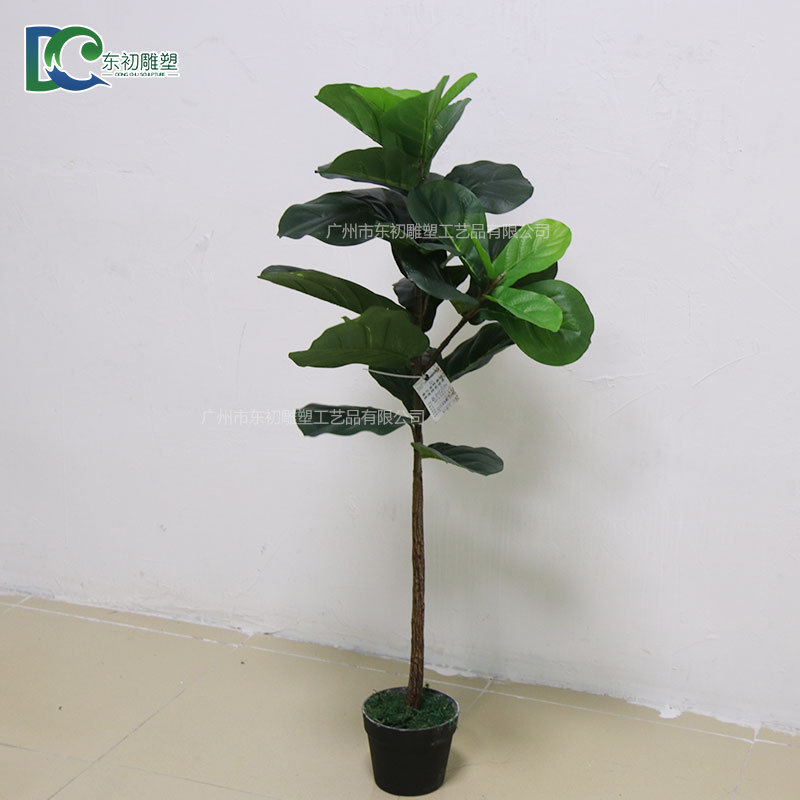 摆件新款仿真植物盆栽琴叶榕高档手感叶仿真绿植北欧家具畅销
