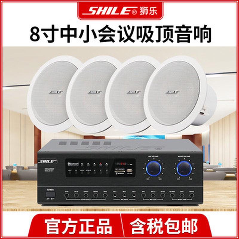 狮乐（SHILE）BX308 会议室定阻同轴吸顶音响8英寸吊顶天花喇叭