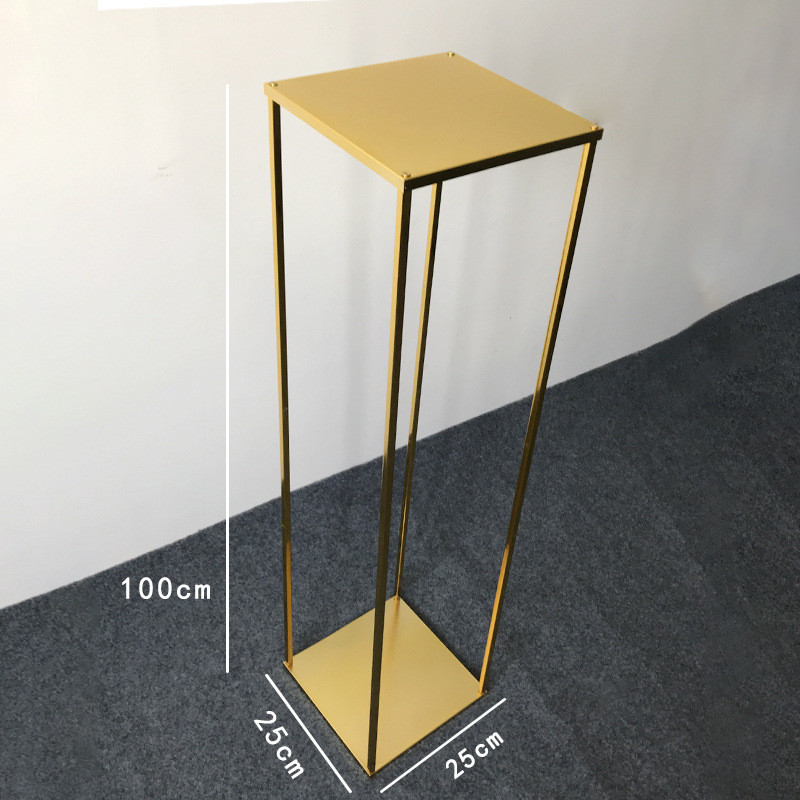 婚庆婚礼道具金色几何铁艺电镀金架子长方体花架舞台布置方框路引