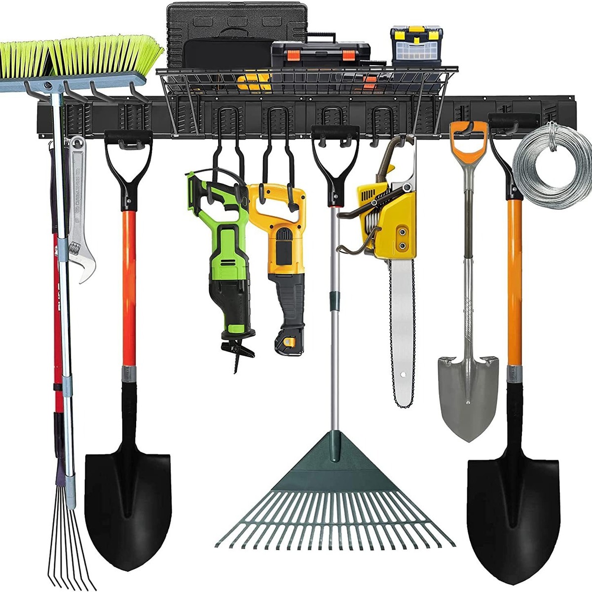 设计电动工具槽板收纳车库套装墙上壁挂清洁可调节移动挂钩