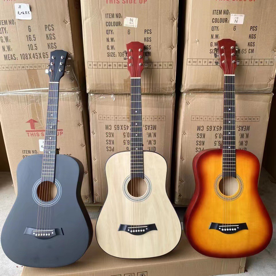 38寸民谣圆桶练习琴吉他初学者入门级圆角jita热销GUITAR