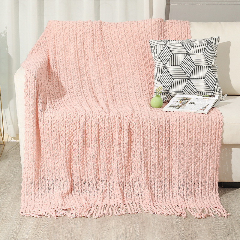 定做针织毯子厚披肩午睡办公室毛毯沙发北欧风秋冬季床尾线毯定制