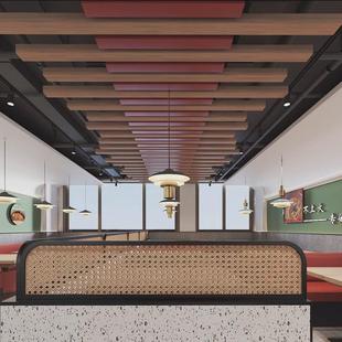 餐厅靠背沙发会所卡座藤编玻璃隔断现代轻奢铁艺不锈钢半墙屏风