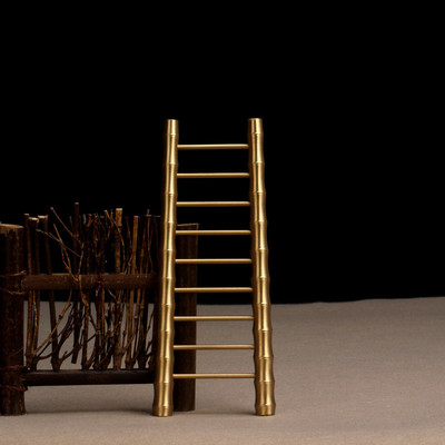 厂家批发纯铜扶摇直上梯子摆件家居挂件创意装饰品工艺品黄铜吉祥