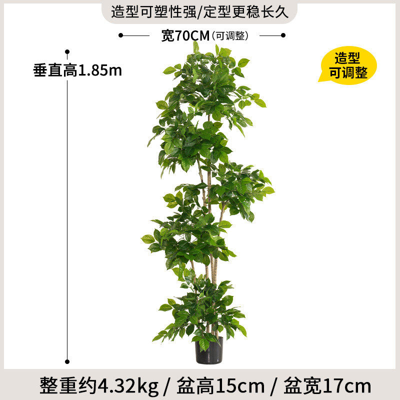 室内假植物盆栽幸福树客厅大型仿真绿植小叶子高端落地装饰摆件