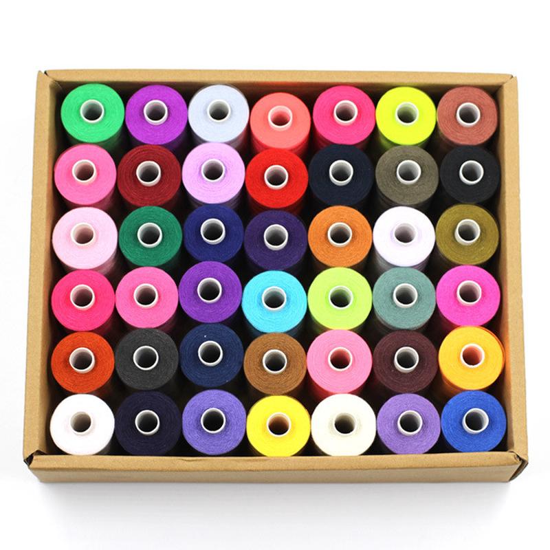 家用DIY彩线缝纫机线42色线轴手缝线套装1000码涤纶402缝纫线套装