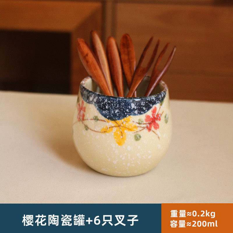 bc10水果叉子家用收纳罐水果签儿童套装小叉子轻奢木质甜品叉,餐饮具,水果叉/水果签,淘宝优惠券,粉丝福利购,淘宝优惠卷