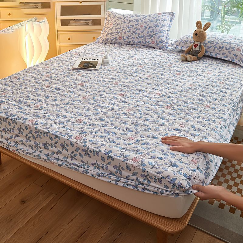 夹棉床笠亲肤透气床罩单件套席梦思床垫保护套三件套防尘罩床套罩
