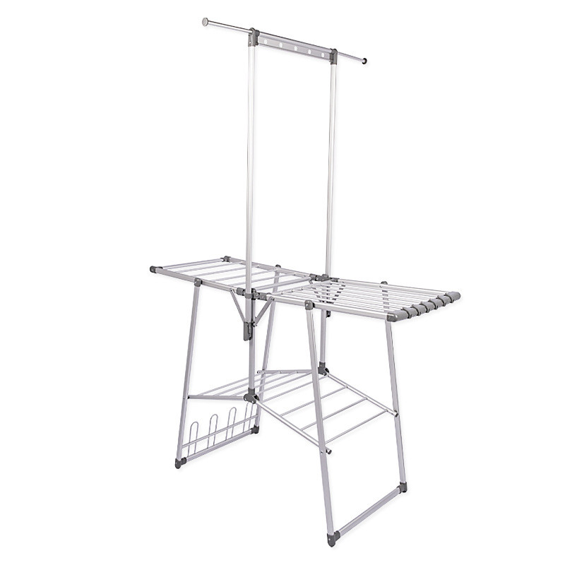 铝合金衣架落地式晒衣服折叠家用阳台挂晾被子衣柜晾衣架多功能