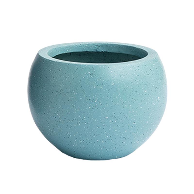 超级盆盆工厂北欧镁泥水泥落地大花盆极简圆球盆景型手工绿植