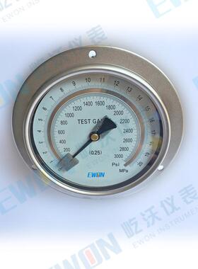 不锈钢压力表316ss轴向带边压力表YB-150BHZT嵌装M20*1.5