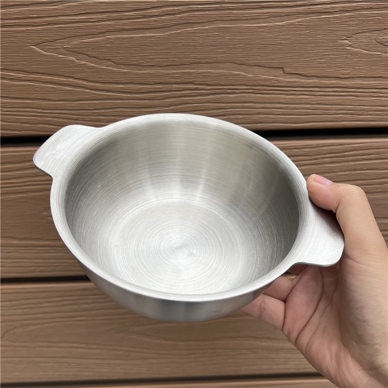 zb6m批小耳朵小碗304不锈钢吃饭碗水果碗三层钢可加热发带盆