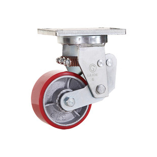 家具轮推车平板刹车万向轮重型4568寸弹簧轮万向脚轮双承重脚轮