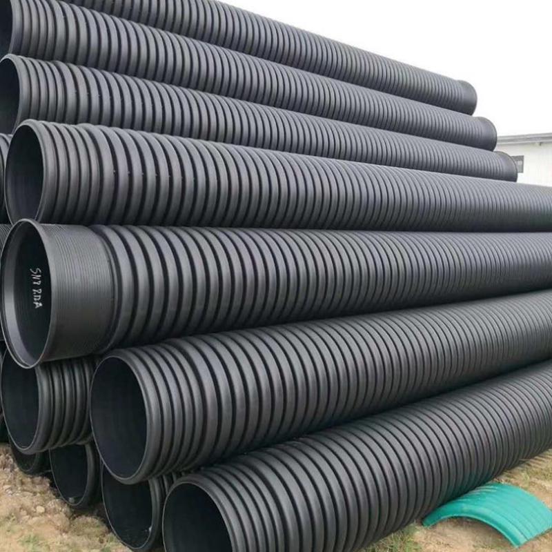 厂家直供hdpe缠绕壁结构增强管b型克拉管8级dn400市政排污缠绕管