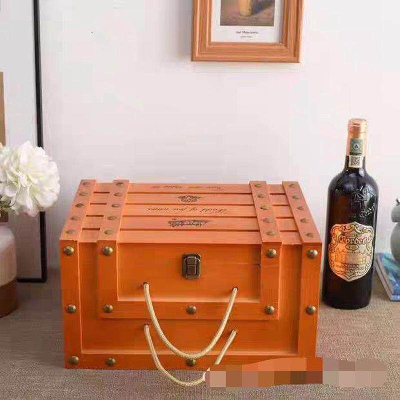 红酒木盒六支葡萄酒包装空盒实木礼盒木箱定制木制酒盒空厂家