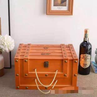 红酒木盒六支葡萄酒包装空盒实木礼盒木箱定制木制酒盒空厂家